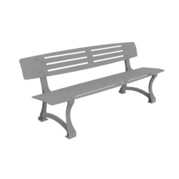 Banc public en métal gris alu