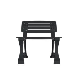 Fauteuil public en métal ajouré piétement fonte, coloris anthacite