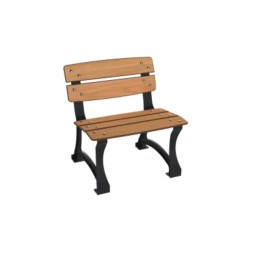 Fauteuil urbain HPL finition teck et piètement fonte