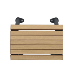 Assise en HPL effet lames chêne clair de la banquette individuelle