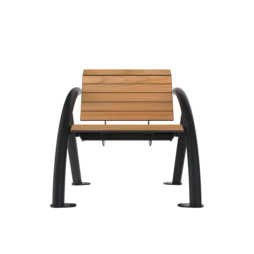 Assise individuelle extérieure lames HPL coloris teck