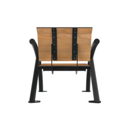 Fauteuil urbain robuste finition bois teck et acier