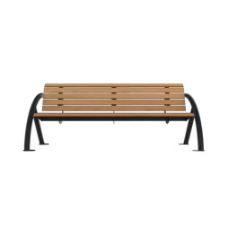 Banc de ville en lames HPL coloris teck Banc de ville en lames HPL coloris teck