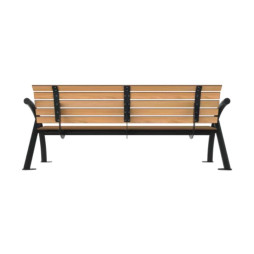 Banc urbain en HPL et acier, coloris teck/anthracite Banc urbain en HPL et acier, coloris teck/anthracite