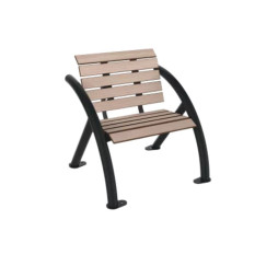 Banc individuel en acier et lames HPL chêne clair