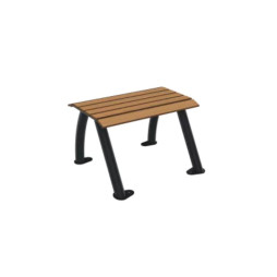 Banc individuel sans dossier en HPL finition teck