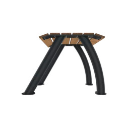 Assise publique en acier et lames de compact HPL