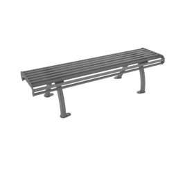 Banquette en acier gris alu pour extérieur