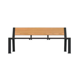 Banc public en compact plein finition teck