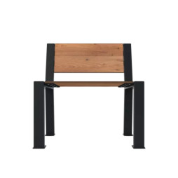 Fauteuil public acier et HPL plein couleur pin Tyrol