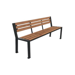 Banc public en acier et lames HPL finition pin Tyrol
