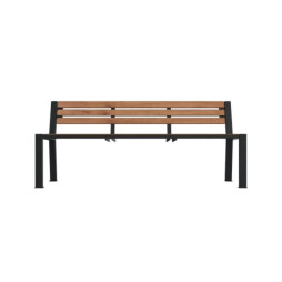 Banc de ville assise et dossier en lames de HPL pin Tyrol