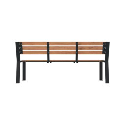Banc extérieur assise lames HPL et structure acier gris anthracite