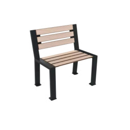 Fauteuil urbain HPL chêne clair lames et acier