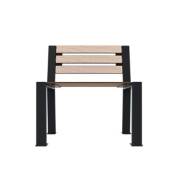 Banc individuel structure acier gris anthracite et lames HPL chêne clair