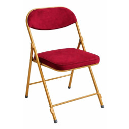 Chaise pliante en velours rouge
