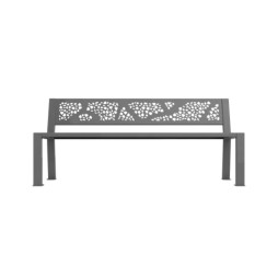 Banc public en acier gris alu