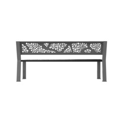 Banc urbain en acier découpe laser coloris gris alu