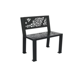 Fauteuil public métal ajouré gris anthracite