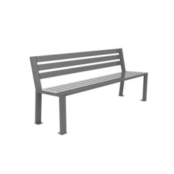 Banc public métal gris Alu