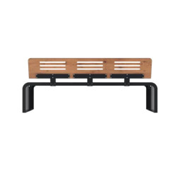 Banc collectivité métal gris et HPL ajouré finition pin Tyrol