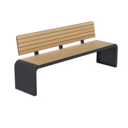 Banc compact HPL effet lames chêne clair