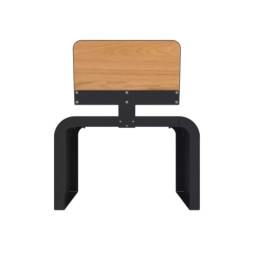 Fauteuil extérieur en acier et HPL finition lames teck