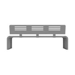 Banc tout métal gris acier 9006 assise et dossier ajourés