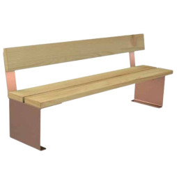 Banc extérieur collectivité acier et bois