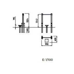 Dimensions du module sportif de balancier pour séniors Dimensions du module sportif de balancier pour séniors