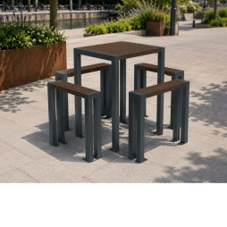 Table haute et assis-debout en plastique recyclé