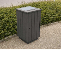 Poubelle avec trappe pour espaces publics