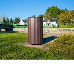 Poubelle ronde en plastique recyclé