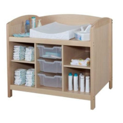 Meuble à langer pour crèche, 3 tiroirs et matelas