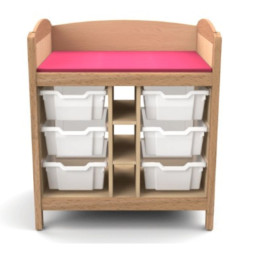 Meuble à langer pour crèche avec rangements tiroirs