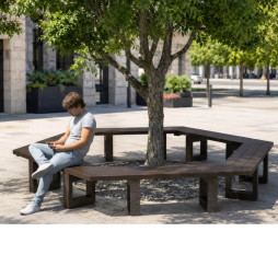 Banc pour tour d'arbre en plastique recyclé