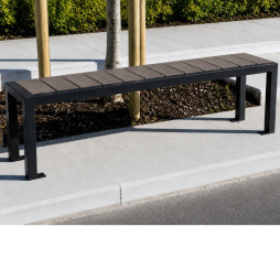 Banquette extérieure en plastique recyclé