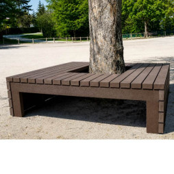 Banc entourage d'arbre en plastique recyclé