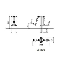 Dimensions du module de parcours sportif extérieur pour séniors