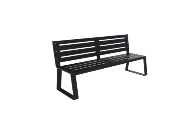 Banc public en acier ajouré coloris gris anthracite