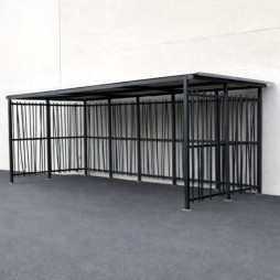 Abri 2 roues bardage style bambou de 5x2 mètres