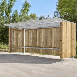 Abri cycles collectivité en bois et tôle