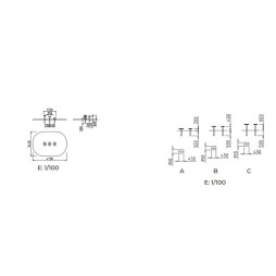 Dimensions de l'équipement sportif "stepper"