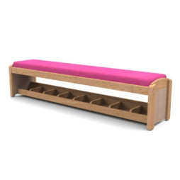 Banc pour l'accueil des enfants coloris structure au choix et assise framboise