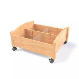 Bac à albums crèche et maternelle finition bois vernis