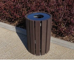 Poubelle ronde en plastique recyclé