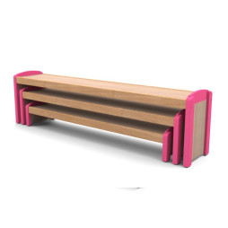Bancs scolaires gigognes fintion rose framboise
