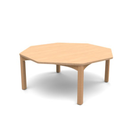 Table octogonale pour crèche finition hêtre vernis