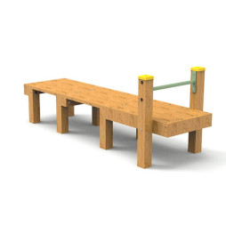 Banc en bois pour abdominaux sur aire de jeux extérieur