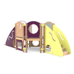 Structure moticité crèche droite finition vert et prune